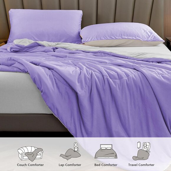 Cooling Comforter King Size, Purple Summer Cooling Blanket - Picture 7 of 7